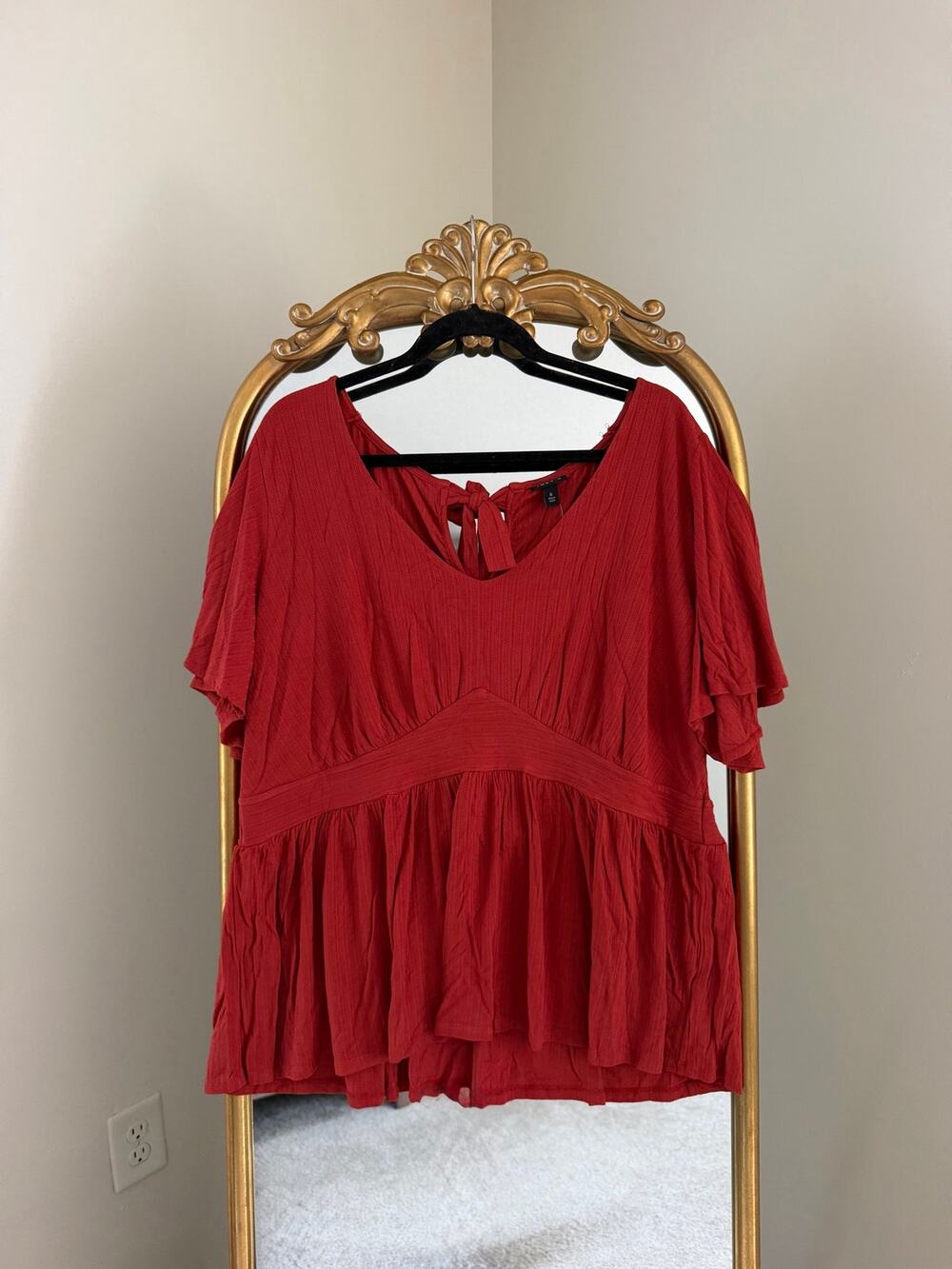 NWT Torrid Pointelle Rib V Neck Babydoll Bossa Nova Top Blouse